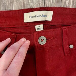 Calvin Klein Red Skinny Leg Jeans Dress Pants Women’s Size 6 Work Office